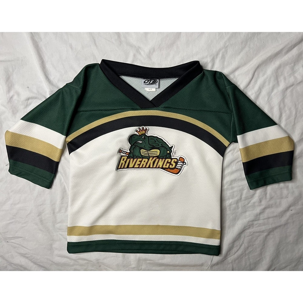 OT Sports Mississippi RiverKings Hockey Jersey Children's 2/3 White Embroidered